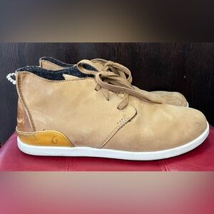 OluKai Hawai'iloa Manu Ihu Chukka boots Tan Leather Size 10